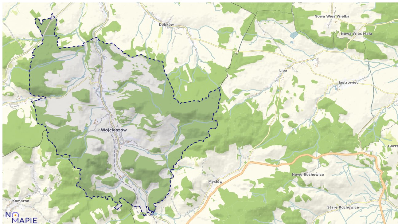 Mapa obszarów ochrony przyrody Wojcieszowa
